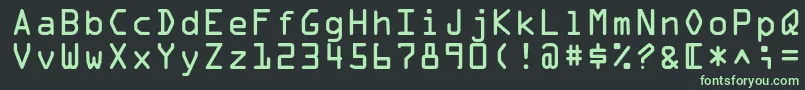 フォントOcrastd – 黒い背景に緑の文字