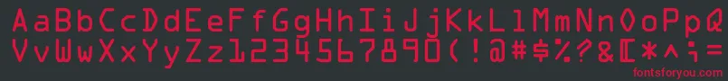 Czcionka Ocrastd – czerwone czcionki na czarnym tle