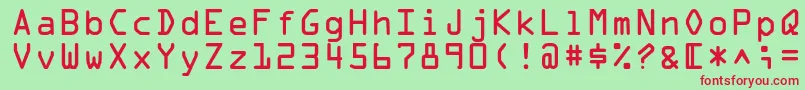 Ocrastd Font – Red Fonts on Green Background