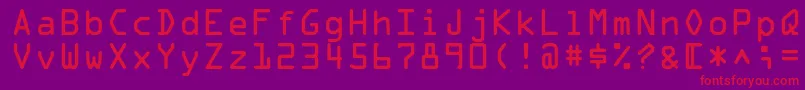 フォントOcrastd – 紫の背景に赤い文字