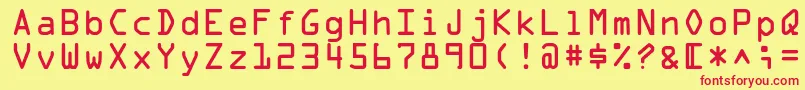 Ocrastd Font – Red Fonts on Yellow Background