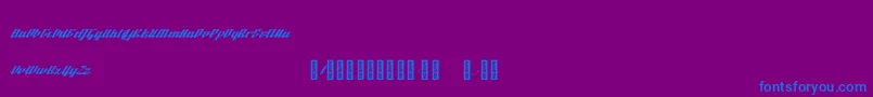 BTX Fluidz Regular-Schriftart – Blaue Schriften auf violettem Hintergrund
