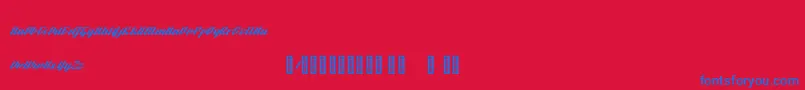 フォントBTX Fluidz Regular – 赤い背景に青い文字