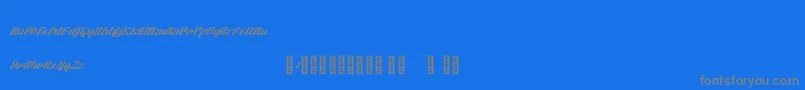 フォントBTX Fluidz Regular – 青い背景に灰色の文字