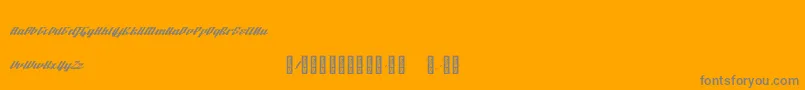 フォントBTX Fluidz Regular – オレンジの背景に灰色の文字