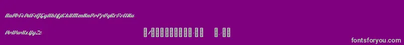 フォントBTX Fluidz Regular – 紫の背景に緑のフォント