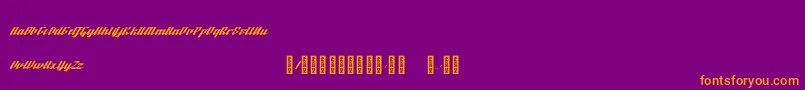 フォントBTX Fluidz Regular – 紫色の背景にオレンジのフォント