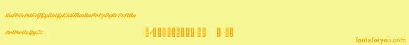 BTX Fluidz Regular-fontti – oranssit fontit keltaisella taustalla