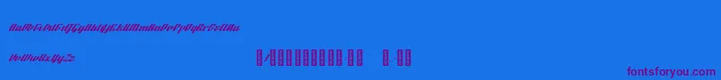 Czcionka BTX Fluidz Regular – fioletowe czcionki na niebieskim tle