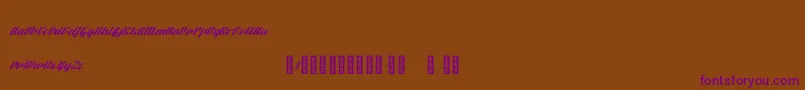 フォントBTX Fluidz Regular – 紫色のフォント、茶色の背景