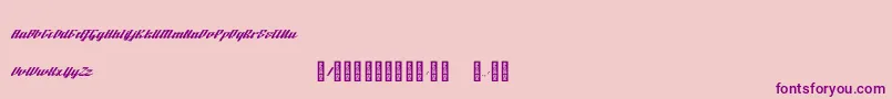 フォントBTX Fluidz Regular – ピンクの背景に紫のフォント