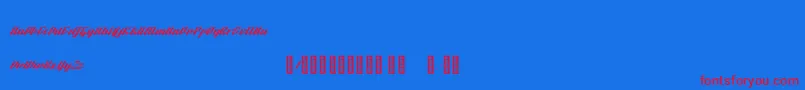 フォントBTX Fluidz Regular – 赤い文字の青い背景