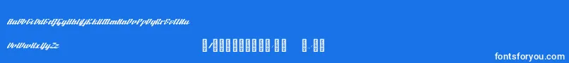 フォントBTX Fluidz Regular – 青い背景に白い文字