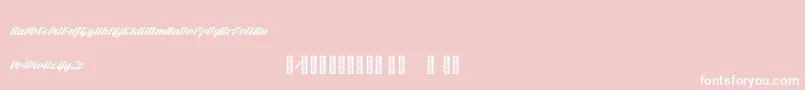 Fonte BTX Fluidz Regular – fontes brancas em um fundo rosa