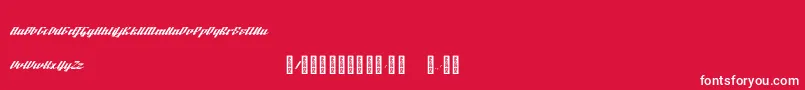 Fonte BTX Fluidz Regular – fontes brancas em um fundo vermelho