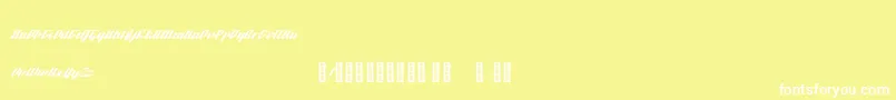 フォントBTX Fluidz Regular – 黄色い背景に白い文字