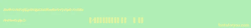 BTX Fluidz Regular Font – Yellow Fonts on Green Background