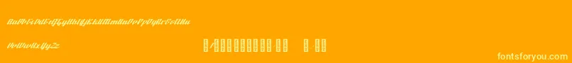 Fonte BTX Fluidz Regular – fontes amarelas em um fundo laranja