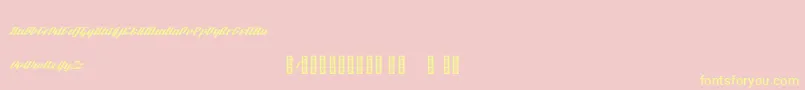 フォントBTX Fluidz Regular – 黄色のフォント、ピンクの背景