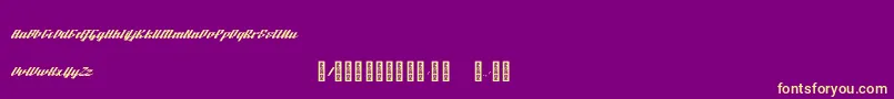 BTX Fluidz Regular-fontti – keltaiset fontit violetilla taustalla