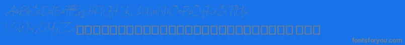 BTX GILTHER-Schriftart – Graue Schriften auf blauem Hintergrund