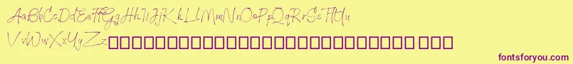 BTX GILTHER-Schriftart – Violette Schriften auf gelbem Hintergrund