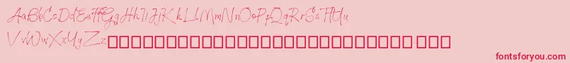 フォントBTX GILTHER – ピンクの背景に赤い文字