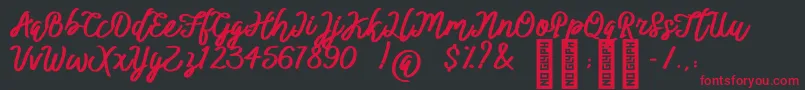 BTX ittally-Schriftart – Rote Schriften auf schwarzem Hintergrund