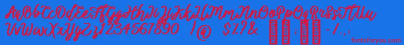 BTX ittally Font – Red Fonts on Blue Background