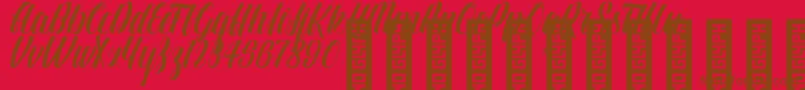 Police BTX LINDAS Regular – polices brunes sur fond rouge