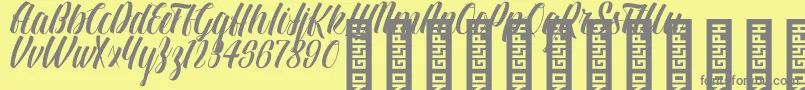 フォントBTX LINDAS Regular – 黄色の背景に灰色の文字