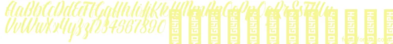 BTX LINDAS Regular Font – Yellow Fonts on White Background