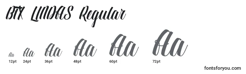 BTX LINDAS Regular Font Sizes