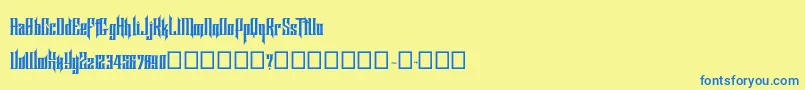 BTX ORNSTEIN Font – Blue Fonts on Yellow Background