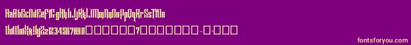 Czcionka BTX ORNSTEIN – żółte czcionki na fioletowym tle