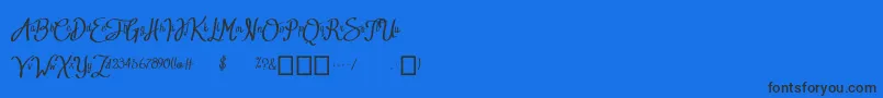 Шрифт BTX RADIANT SUNSHINE – чёрные шрифты на синем фоне