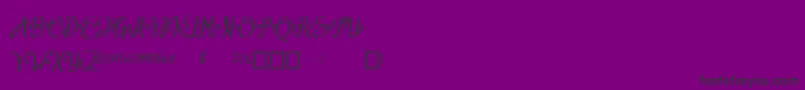 BTX RADIANT SUNSHINE-fontti – mustat fontit violetilla taustalla