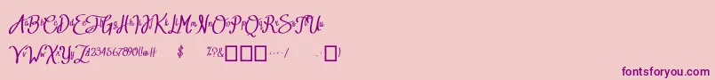 BTX RADIANT SUNSHINE-Schriftart – Violette Schriften auf rosa Hintergrund