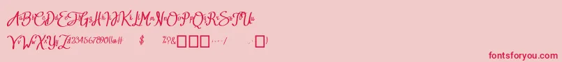 BTX RADIANT SUNSHINE-Schriftart – Rote Schriften auf rosa Hintergrund