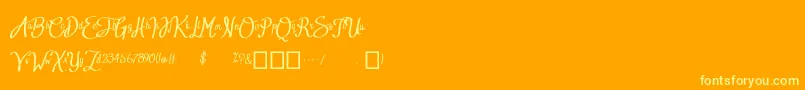 BTX RADIANT SUNSHINE Font – Yellow Fonts on Orange Background