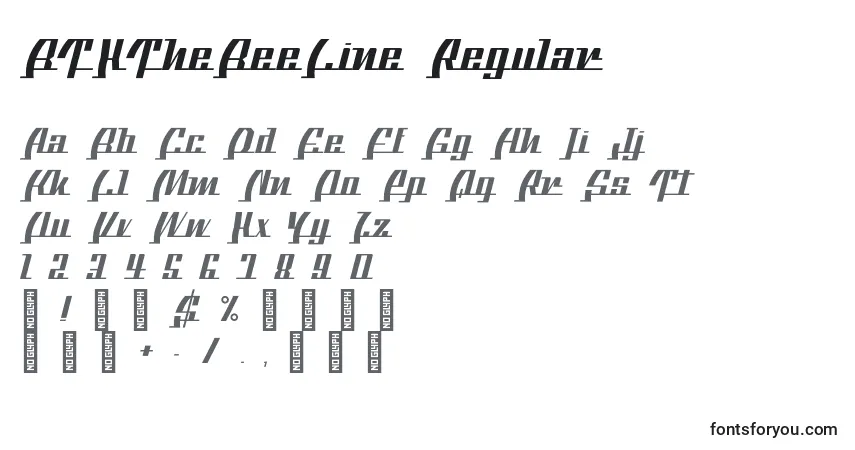 A fonte BTXTheBeeLine Regular – alfabeto, números, caracteres especiais