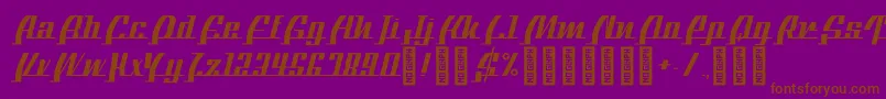 BTXTheBeeLine Regular Font – Brown Fonts on Purple Background