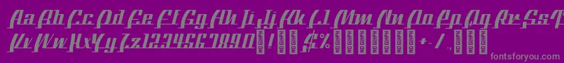 BTXTheBeeLine Regular-Schriftart – Graue Schriften auf violettem Hintergrund