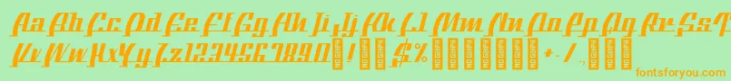 BTXTheBeeLine Regular Font – Orange Fonts on Green Background
