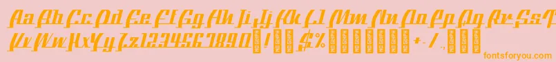 BTXTheBeeLine Regular Font – Orange Fonts on Pink Background