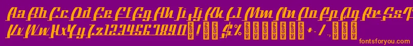 BTXTheBeeLine Regular Font – Orange Fonts on Purple Background