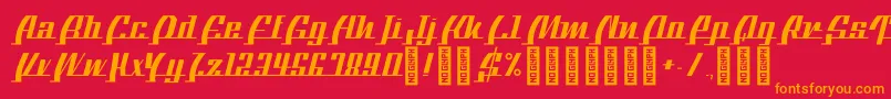 BTXTheBeeLine Regular Font – Orange Fonts on Red Background