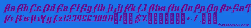 BTXTheBeeLine Regular Font – Purple Fonts on Blue Background