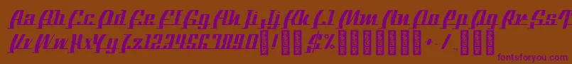 BTXTheBeeLine Regular Font – Purple Fonts on Brown Background