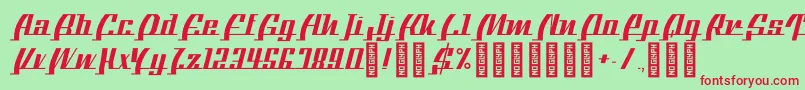 BTXTheBeeLine Regular Font – Red Fonts on Green Background